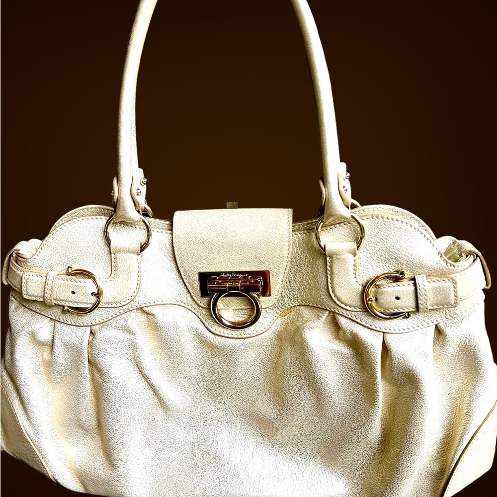 Pearl white Ferragamo